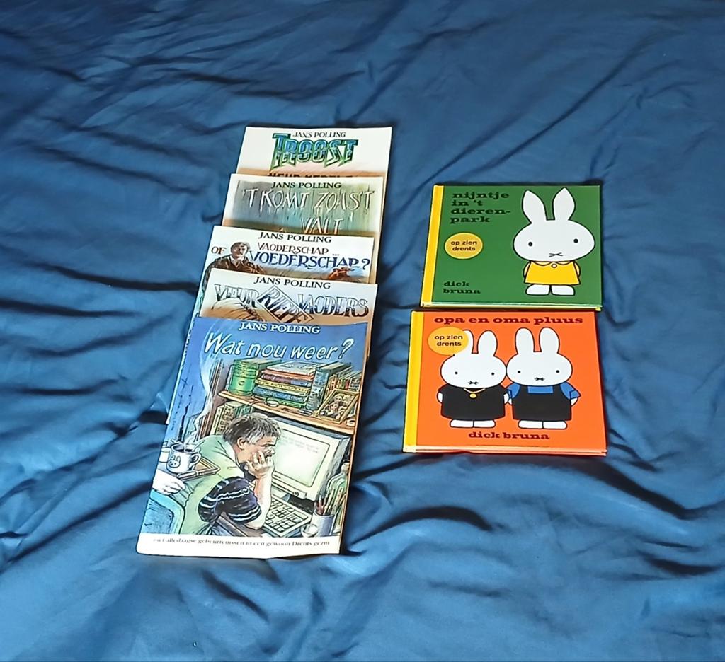 Boeken Drents dialect. 5x Jans Polling en 2x Nijntje., Ophalen of Verzenden, Gelezen