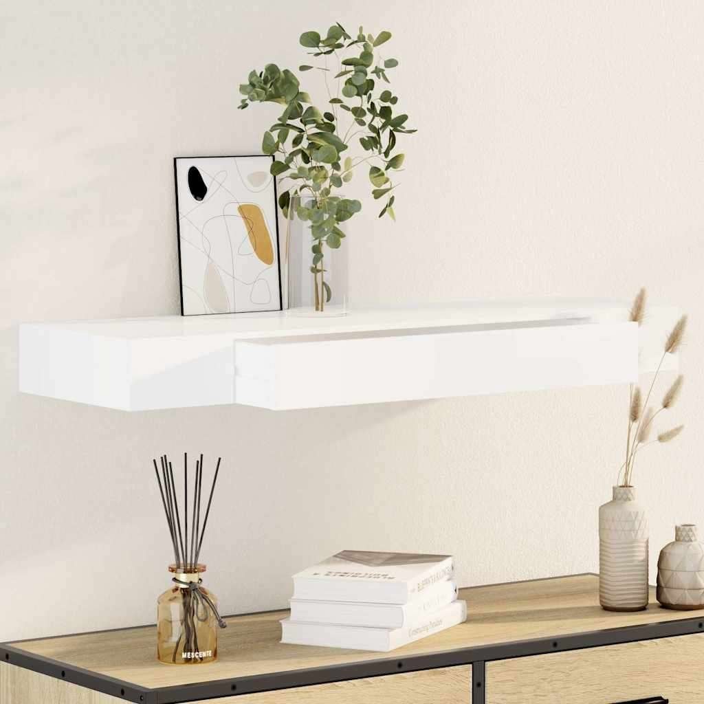 Wandplank + lade MDF zwevend wit 80 cm GRATIS BEZORGD!, Verzenden, Nieuw, Nvt, Nvt