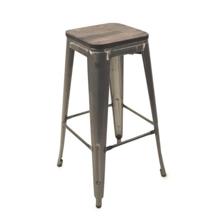Lix Xavier Pauchard metalen horeca stoelen met hout 833, Bruin, Nieuw, Ophalen of Verzenden, Vijf, Zes of meer stoelen
