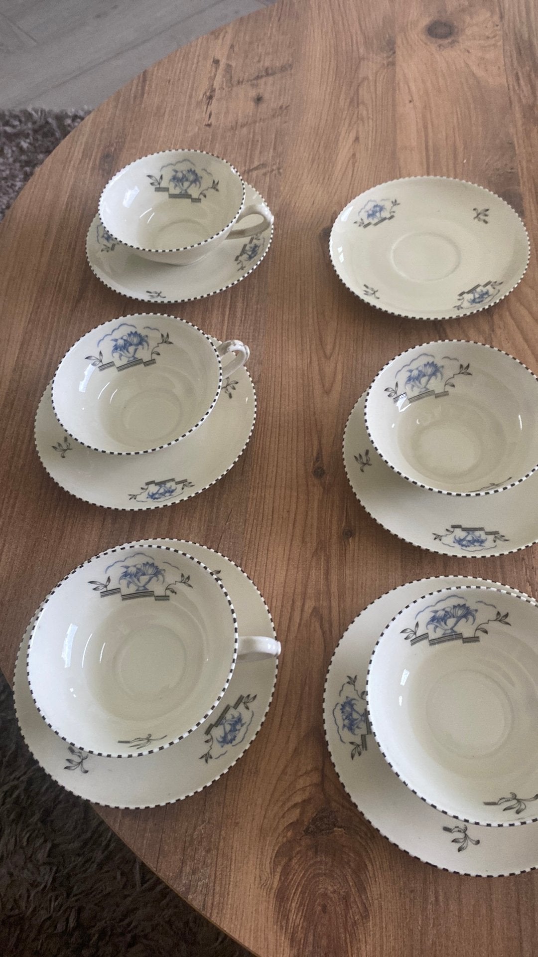 Art Deco Kop en Schotel Set Pirkenhammer Tsjecho-Slowakije, Ophalen of Verzenden
