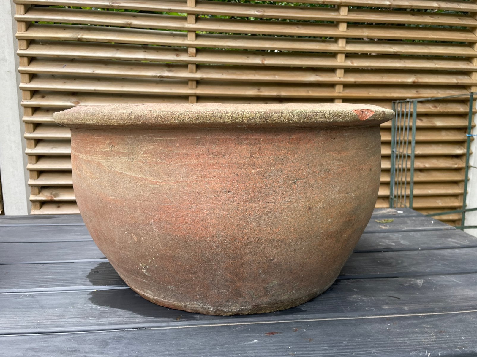 Grote ronde terra cotta plantenbak, Tuin en Terras, Bloempotten, Ophalen, Gebruikt, Rond, 40 cm of meer