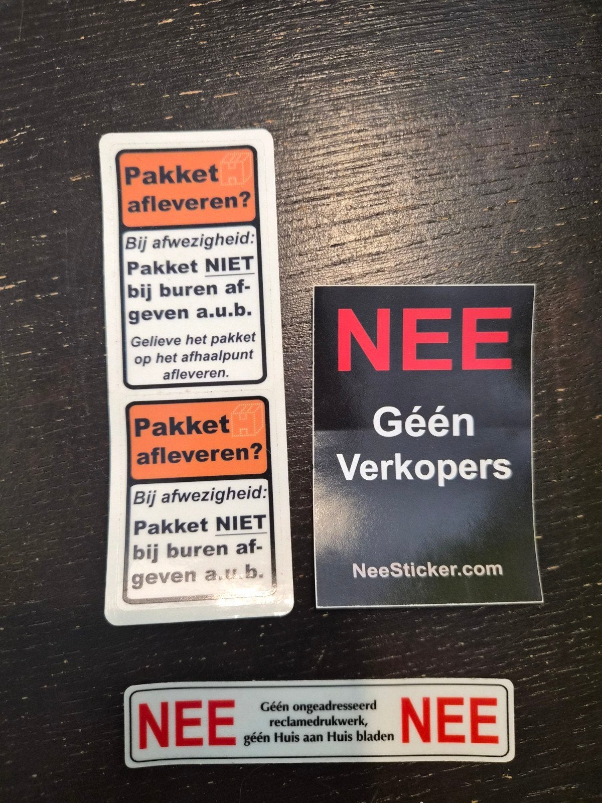 3 Nieuwe Deurstickers: Pakket, Geen Verkopers, Geen Reclame, Ophalen of Verzenden, Nieuw, Meerdere stickers