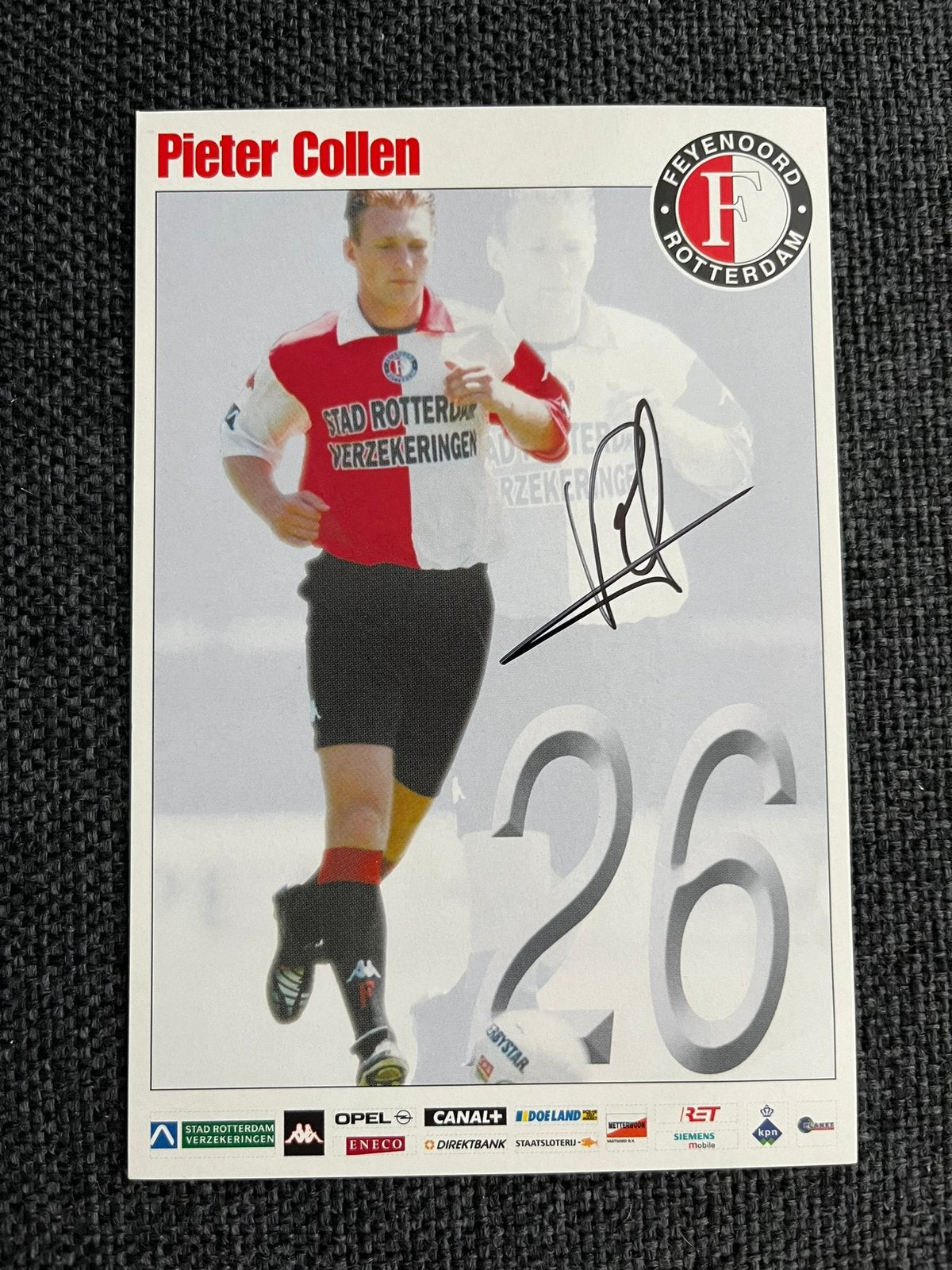 Feyenoord spelerskaart Collen met handtekening, Ophalen of Verzenden, Zo goed als nieuw, Feyenoord, Spelerskaart