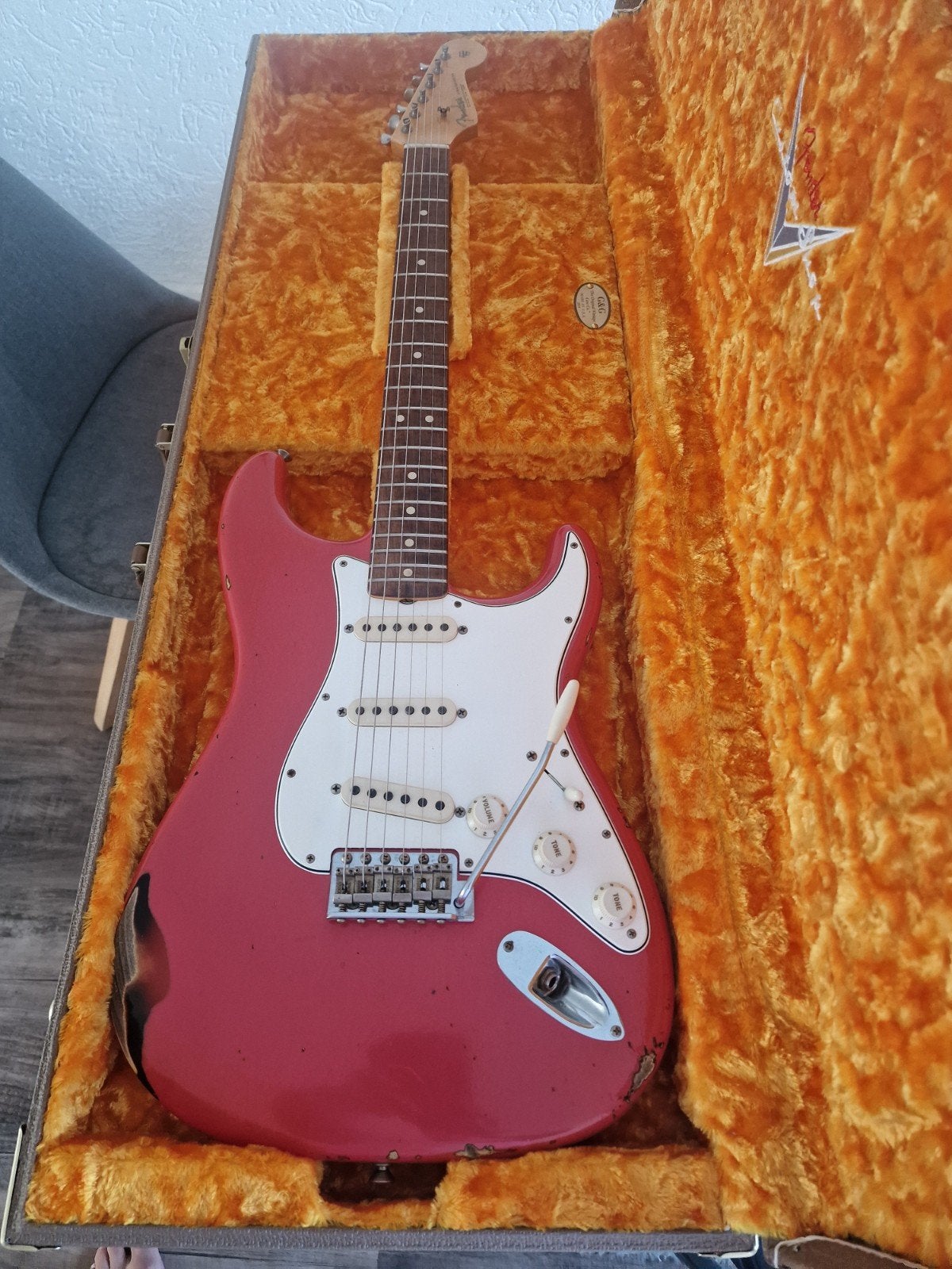 Fender 63 stratocaster relic 2019 customshop, Ophalen, Zo goed als nieuw, Solid body, Fender