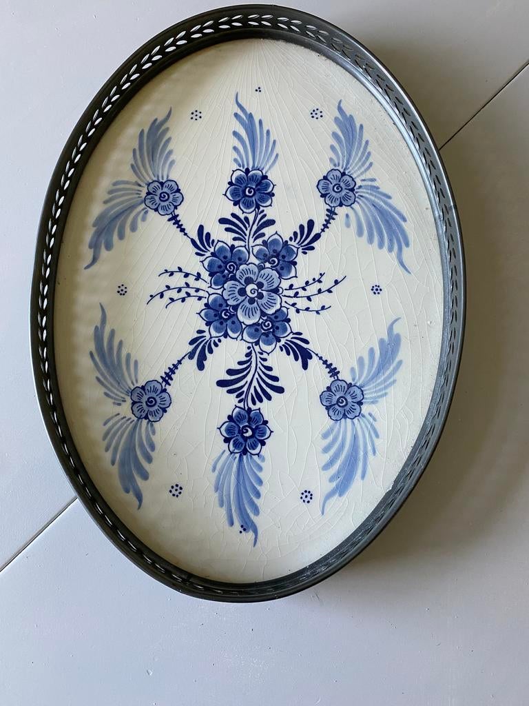 Antiek delfs blauw dienblad, Ophalen