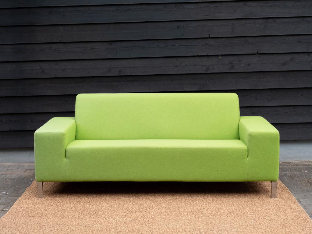 Gelderland 6511 | 2,5zit Design bank groen | Jan des Bouvrie, Gebruikt, Tweepersoons, 75 tot 100 cm, Ophalen of Verzenden