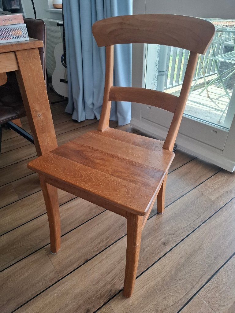 Teakhouten stoelen, Huis en Inrichting, Stoelen, Ophalen, Gebruikt, Bruin, Vijf, Zes of meer stoelen