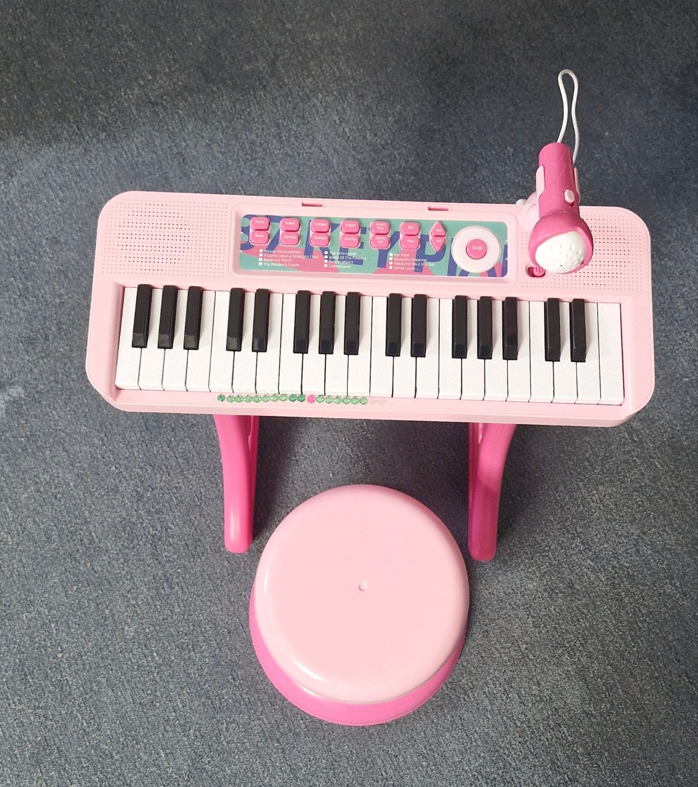 Kinderpiano met krukje en microfoon - Roze, Ophalen, Gebruikt, Overige kleuren, Digitaal