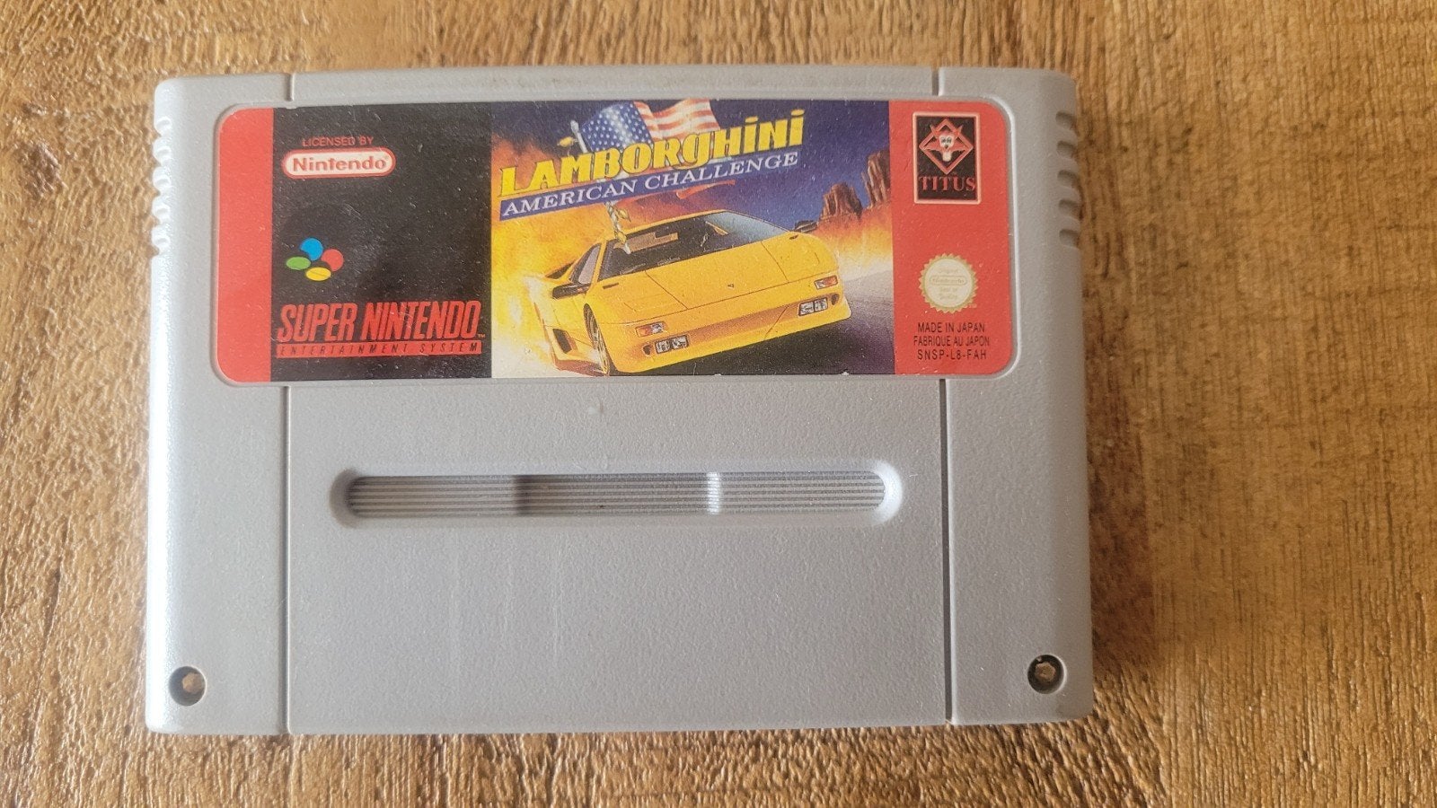 Lamborghini American Challenge SNES Game Cartridge, Spelcomputers en Games, Games | Nintendo Super NES, Gebruikt, 1 speler, Racen en Vliegen