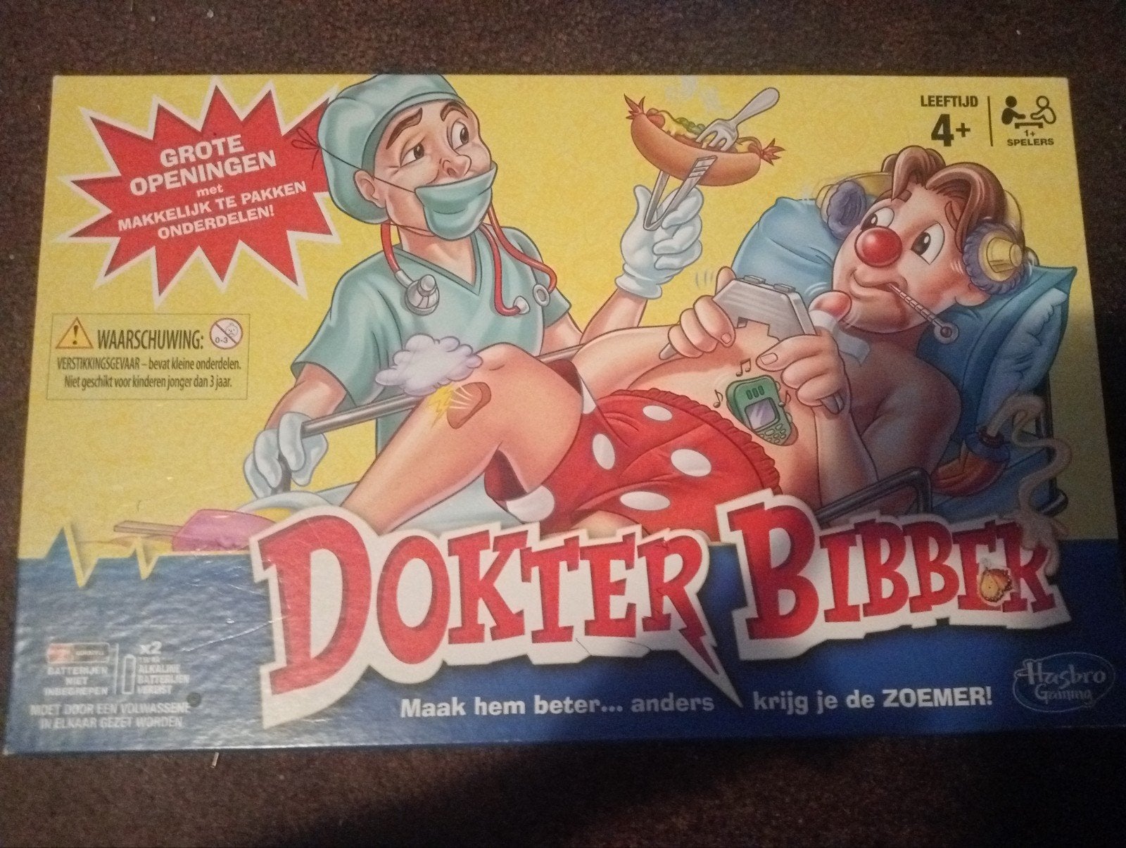 Dokter Bibber - Klassiek gezelschapsspel van Hasbro, Vijf spelers of meer, Ophalen of Verzenden, Gebruikt, Hasbro