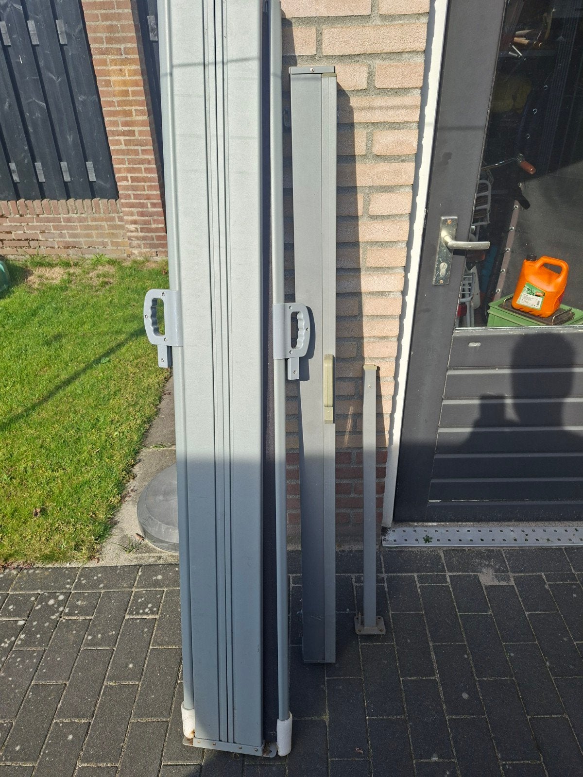 2 Screens: Dubbel (170cm) en Enkel (150cm) met eindpaal, Ophalen, Overige typen, Zo goed als nieuw, 150 tot 300 cm