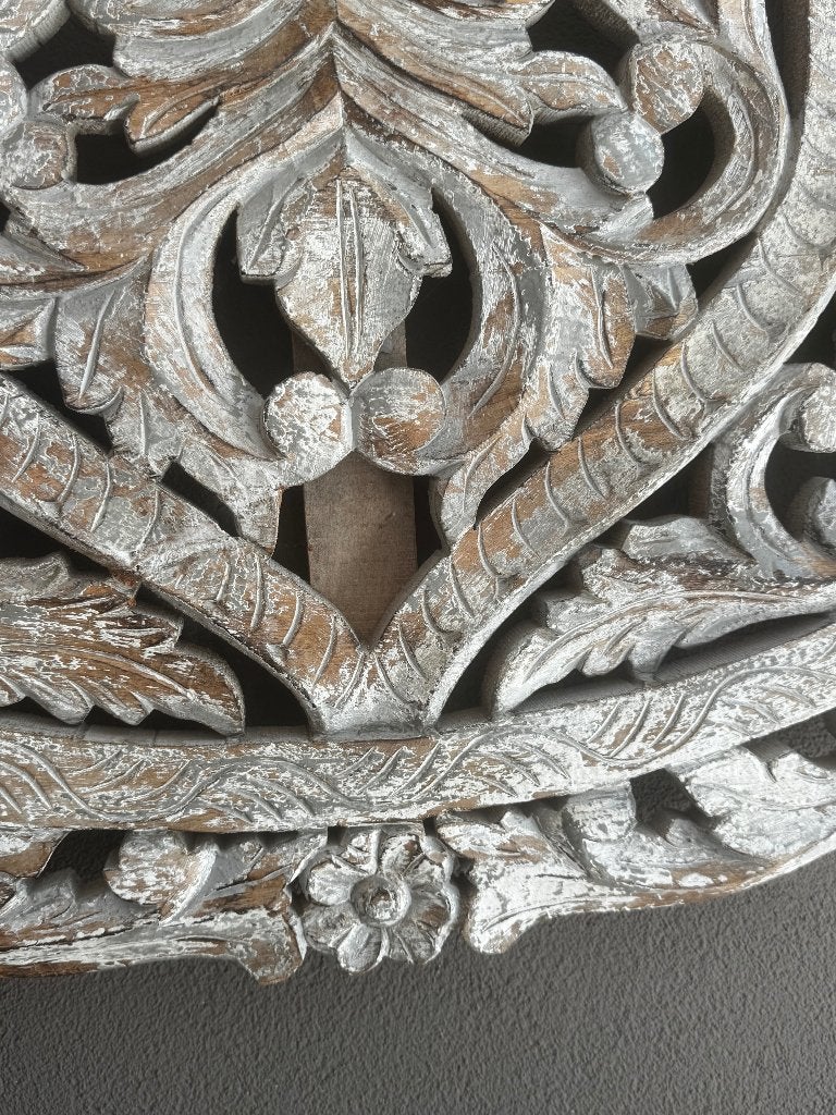 Groot Handgesneden Thais Wandpaneel uit en stuk!, Antiek en Kunst, Ophalen, Houtsnijwerk, Handgemaakt, Hout