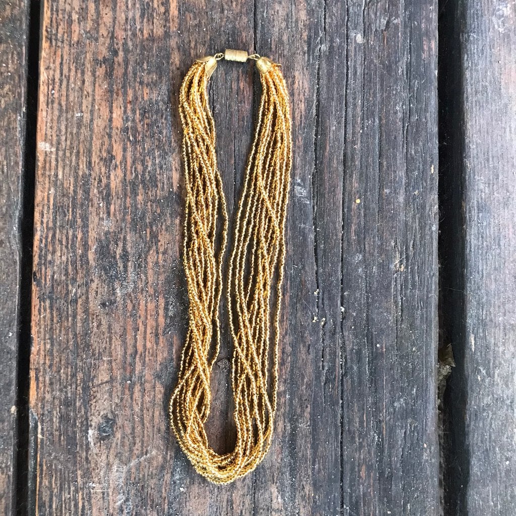 Ketting rocaille kralen goud, Ophalen of Verzenden, Zo goed als nieuw, Goud, Overige materialen