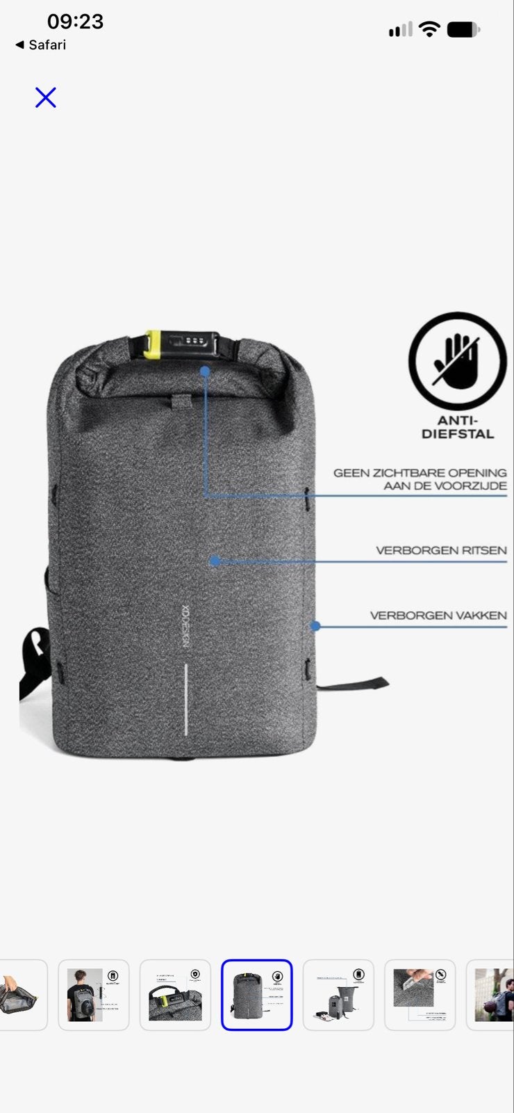 XD Design Bobby Urban Anti-Diefstal Rugzak - Nieuw, 25 tot 40 cm, Nieuw, Ophalen of Verzenden, Waterdicht