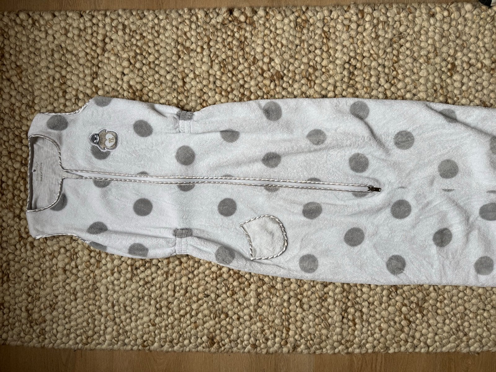 Puckababy Bagz slaapzak 130 cm - Grijs met stippen, Ophalen of Verzenden, Gebruikt, Slaapzak
