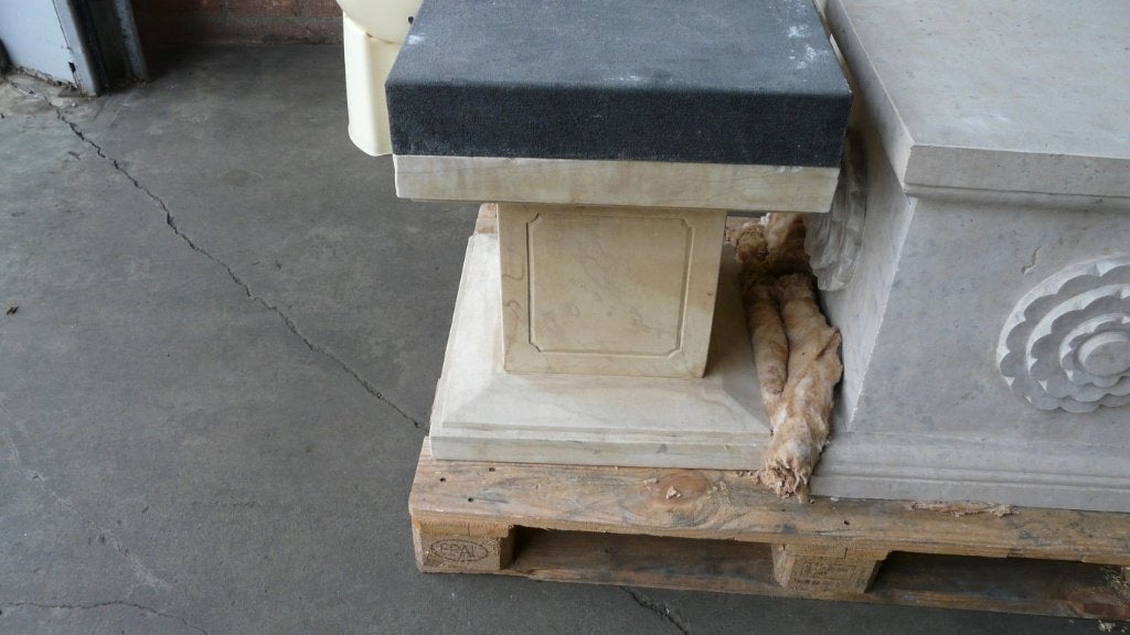Stenen zuil 600 x 500 x 500 antracieten bovenzijde, Ophalen, Gebruikt