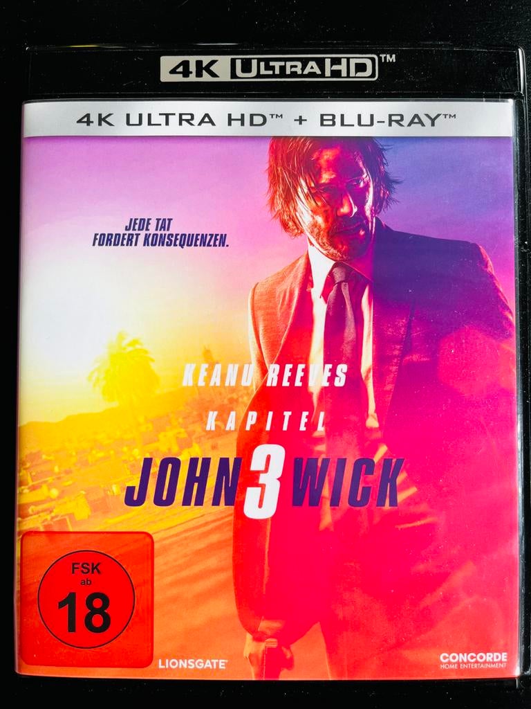 John Wick 3 Parabellum - 4K Ultra HD + Blu-ray, Ophalen of Verzenden, Zo goed als nieuw, Actie
