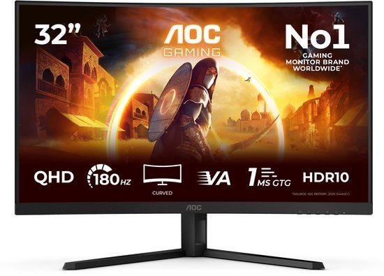 AOC CQ32G4VE - 32 inch QHD Curved Gaming Monitor 180Hz