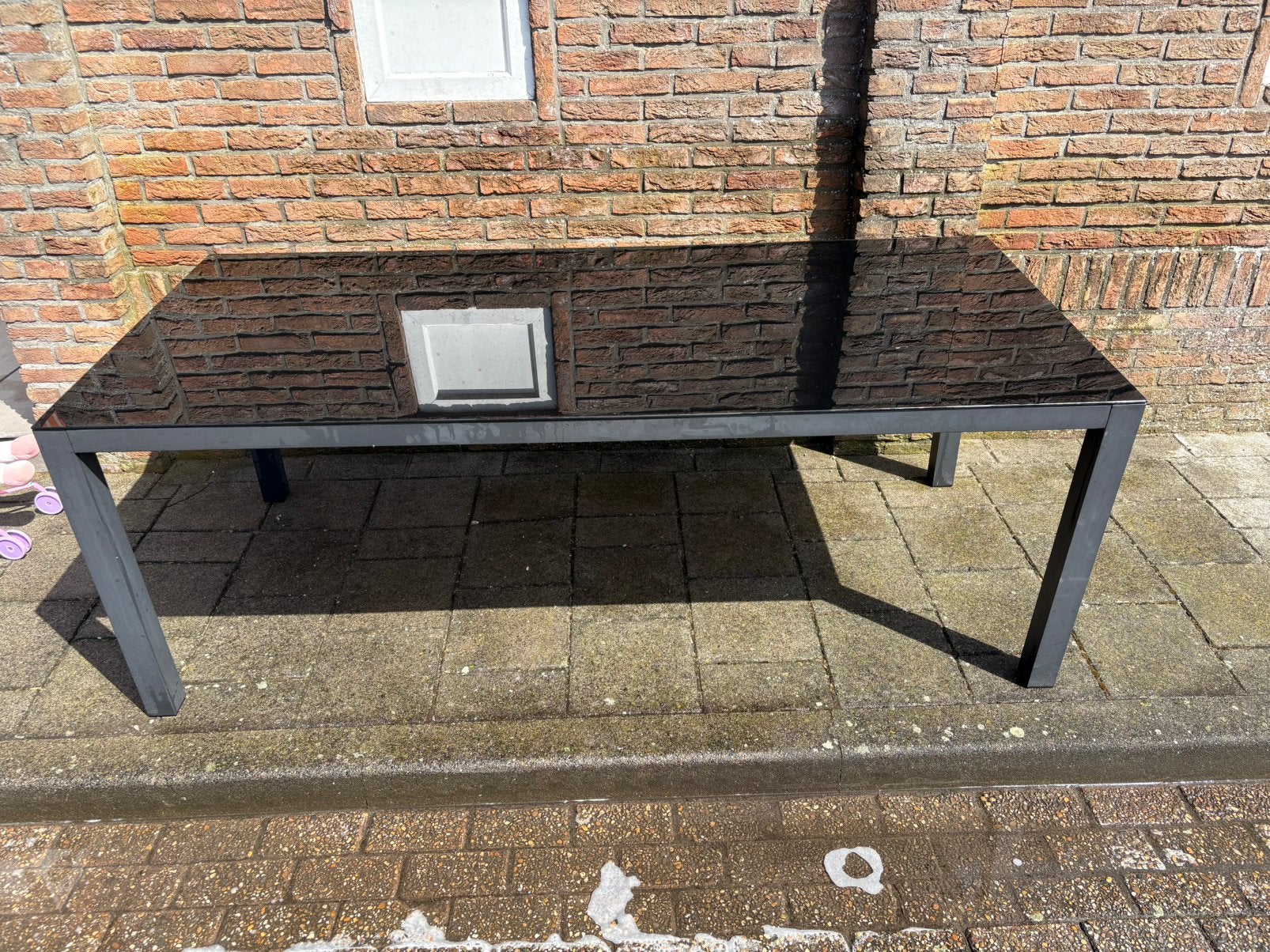 Tuintafel met 6 stoelen, Tuin en Terras, Tuintafels, Ophalen, Gebruikt, Rechthoekig, Aluminium