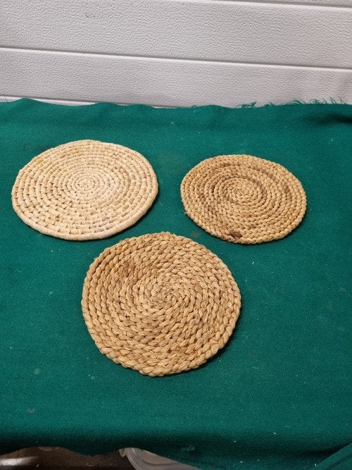 Onderzetters voor pannen drie stuks rieten, Ophalen of Verzenden, 'T Olde Gre-j, Info@toldegrej.nl, Endepoelstraat 20f Didam