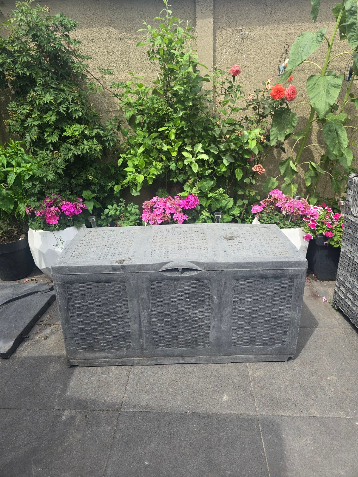 Opbergbox kunststof 120x55x60, Tuin en Terras, Tuinmeubel-accessoires, Ophalen, Gebruikt