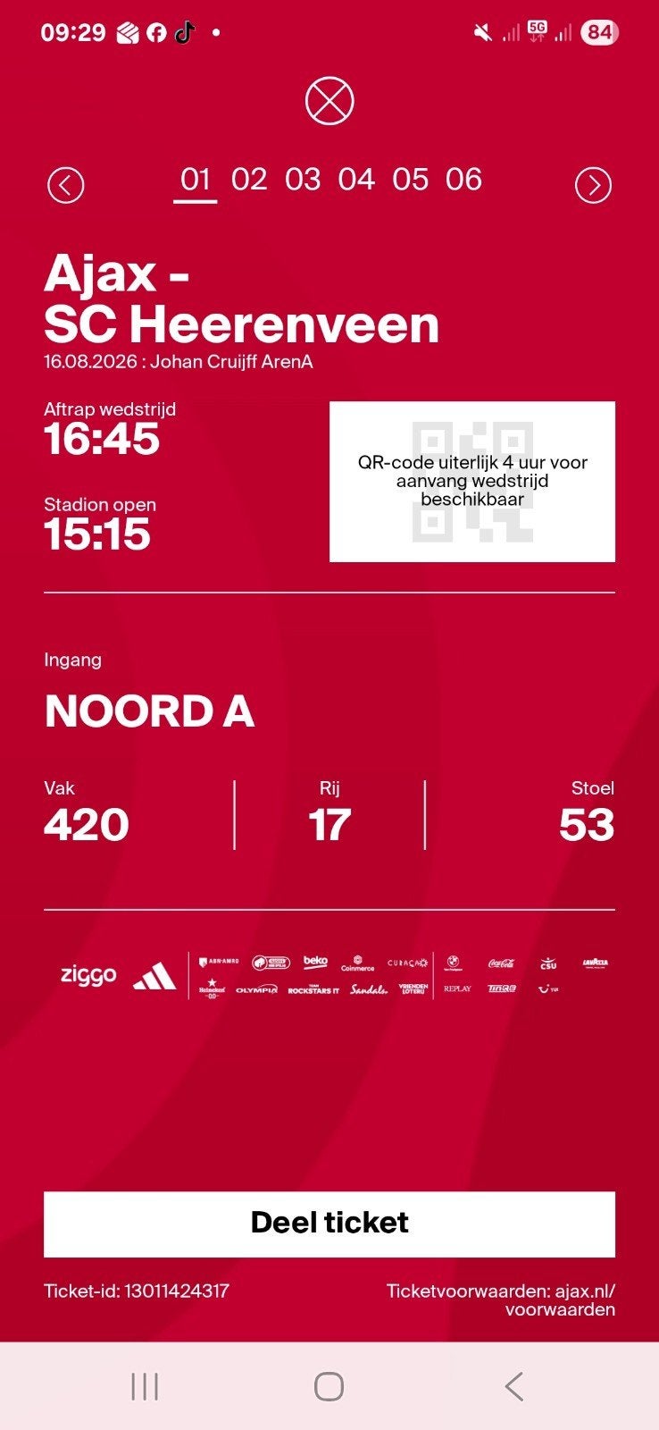 Ajax- Heerenveen, Tickets en Kaartjes