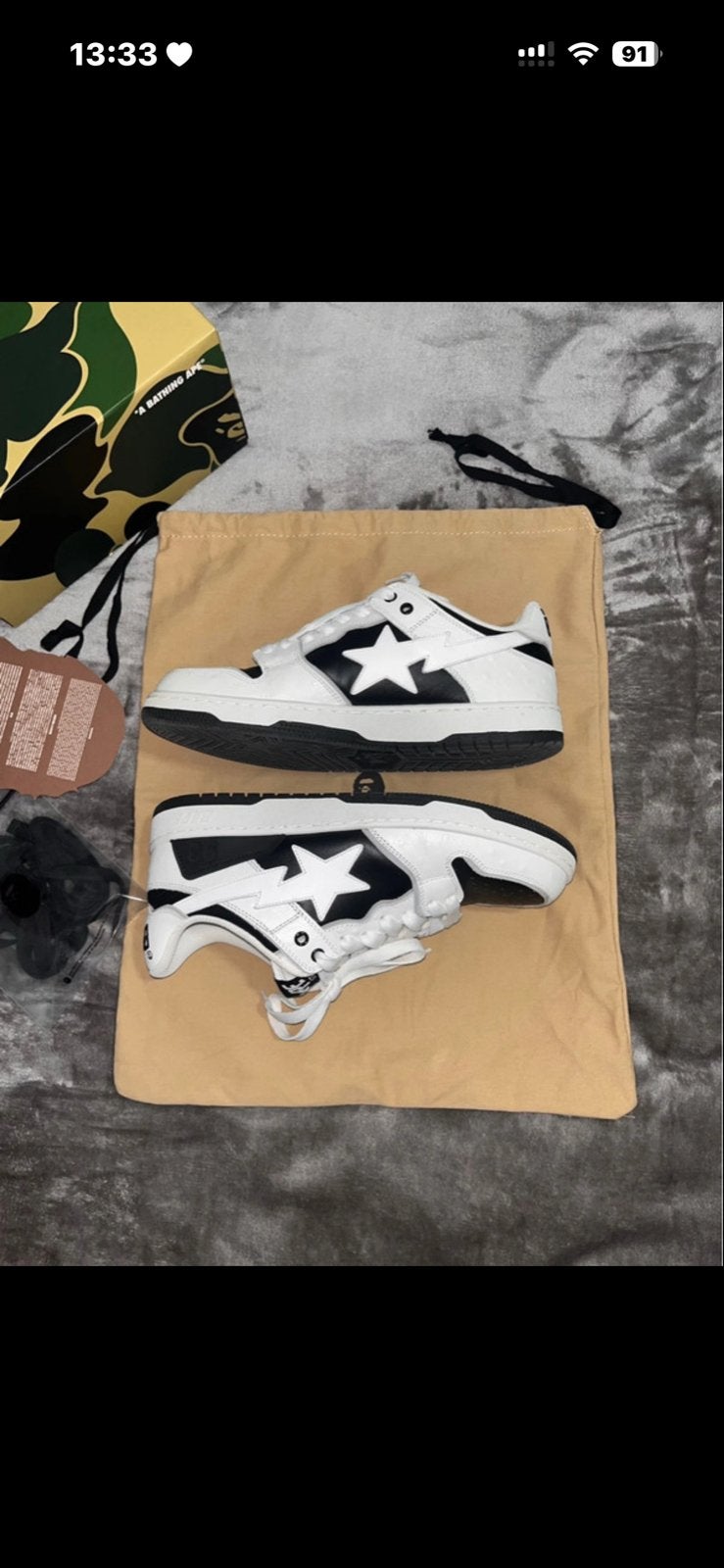 Bape Sk8 Sta MENS #1 Sneakers Maat 44, Ophalen of Verzenden, Zo goed als nieuw, Wit, Sneakers of Gympen