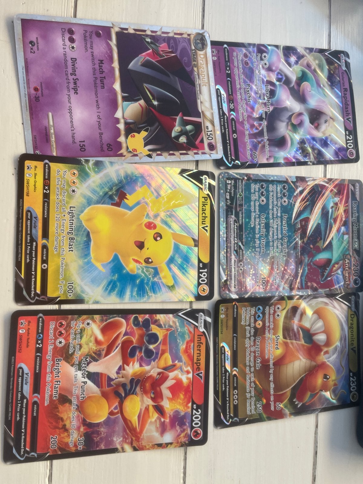 6 XXL Pokémon kaarten - V, VMAX, of vergelijkbaar, Ophalen of Verzenden, Zo goed als nieuw, Meerdere kaarten, Foil