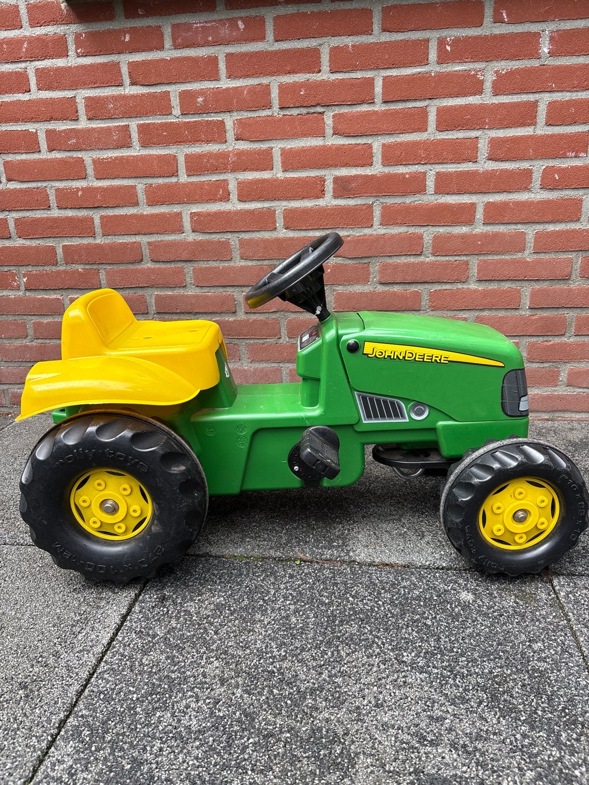 John Deere Trapauto - Groen/Geel, Kinderen en Baby's, Ophalen, Gebruikt, Trapvoertuig
