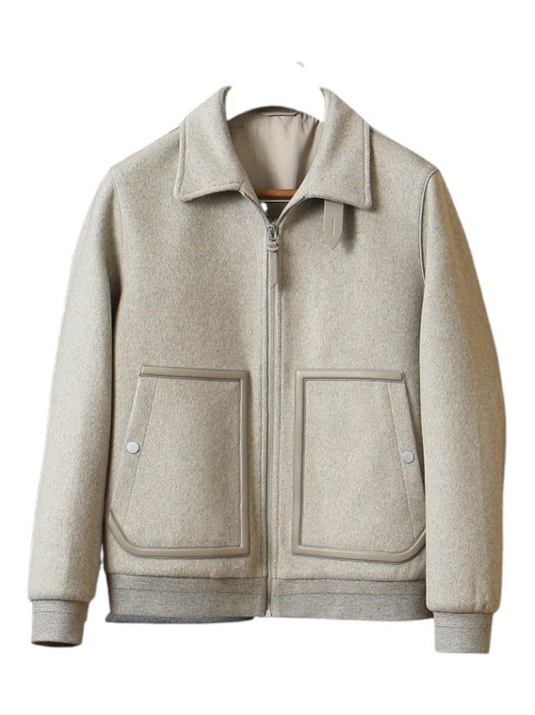 Tom Ford Wolblend Jack Beige met leren details, Kleding | Heren, Ophalen of Verzenden, Nieuw, Overige maten, Beige