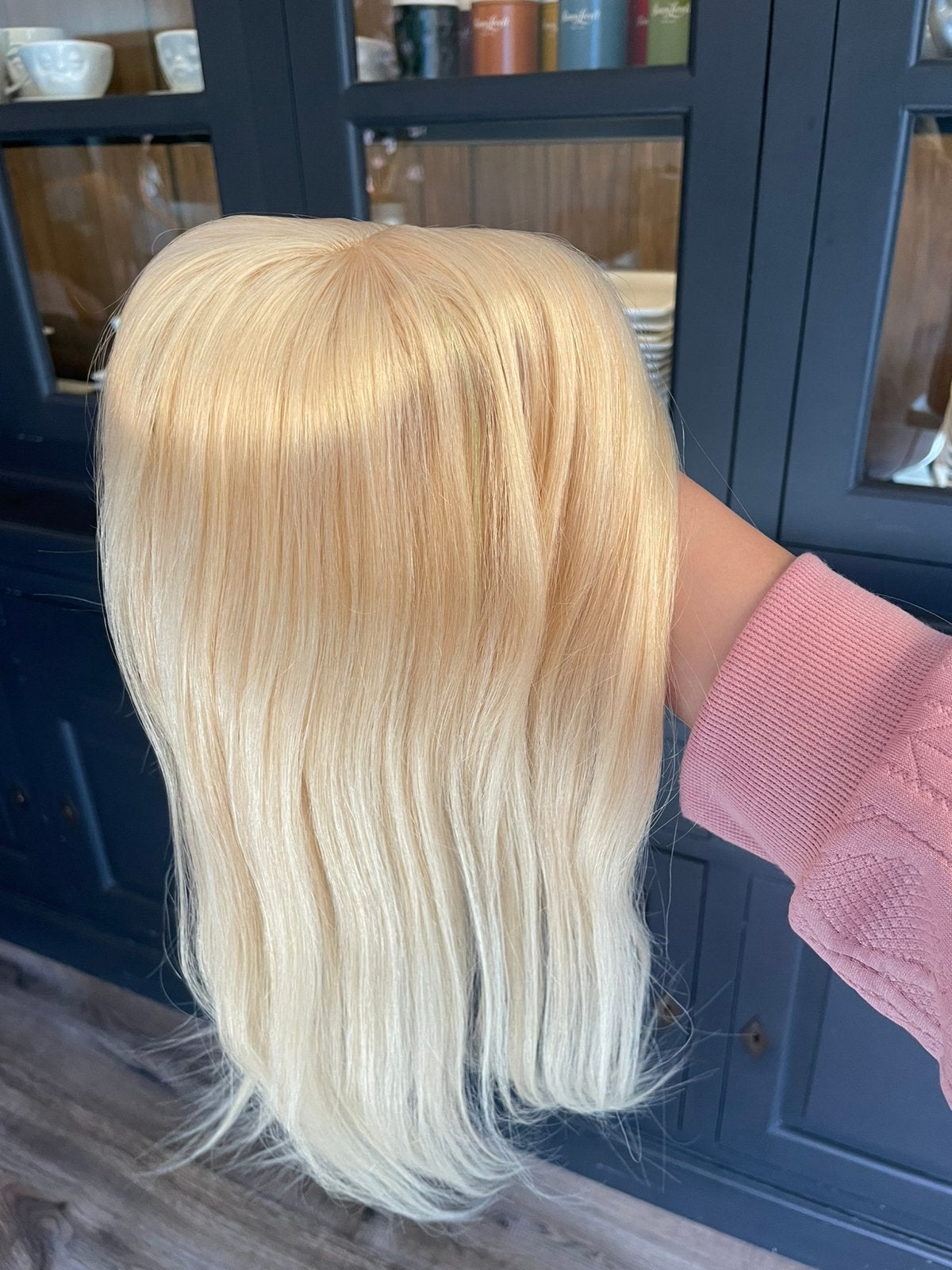 Topper pruik blond 100% human hair, Pruik of Haarverlenging, Nieuw, ?, ?