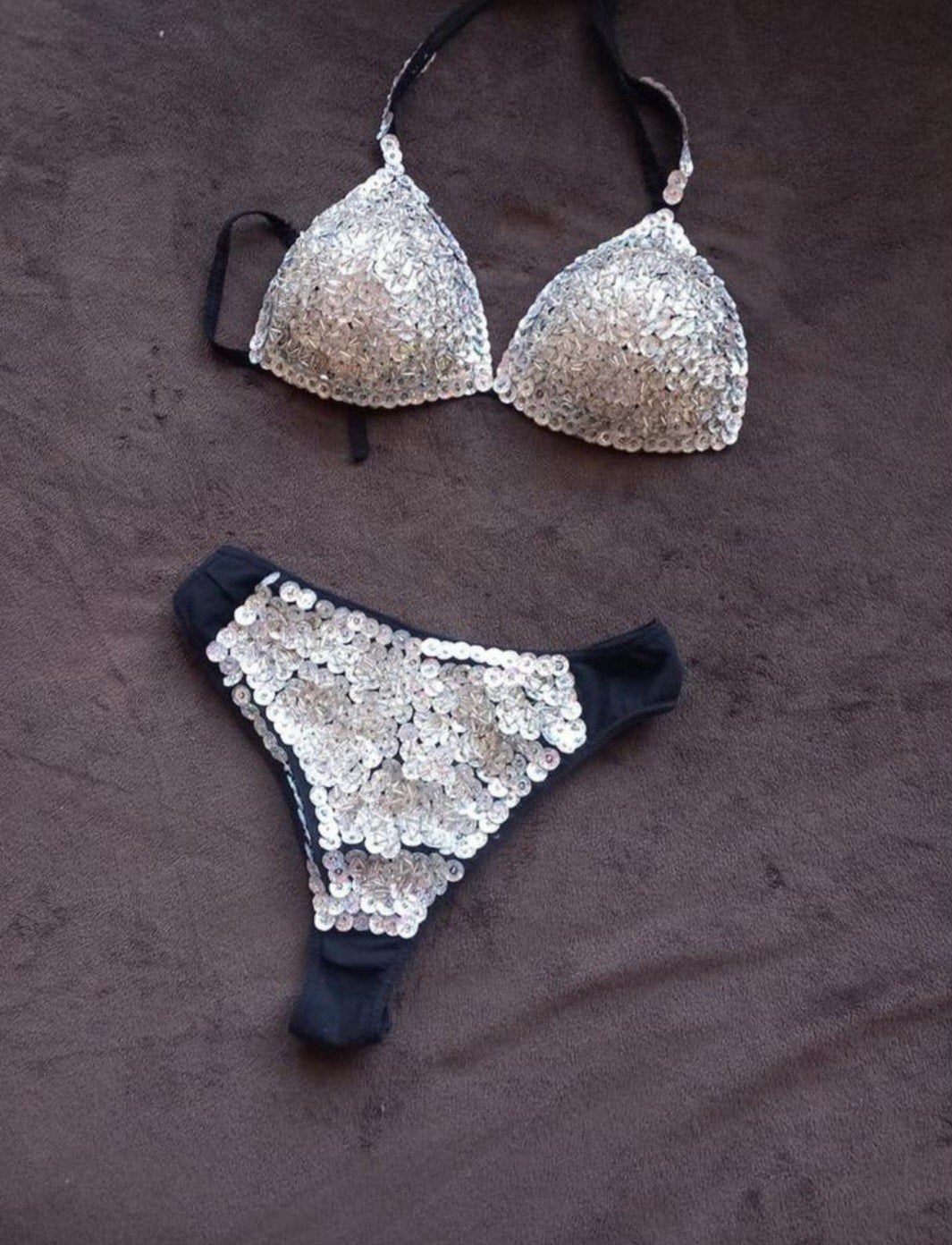 Ibiza style bikini pailletten mt36 1xgedragen geldop mierlo, Ophalen of Verzenden, Zwart, Bikini