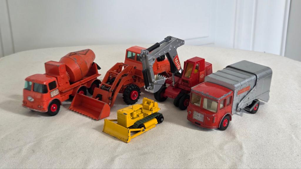Oude Matchbox Lesney grondverzet auto's vrachtwagen e.d., Verzenden, Gebruikt