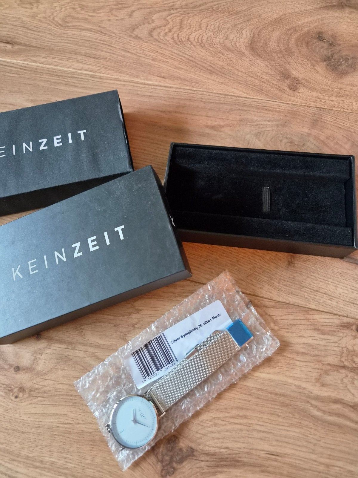 Keinzeit Silver Symphony 36 zilver Mesh horloge, Polshorloge, Nieuw, Zilver, Ophalen