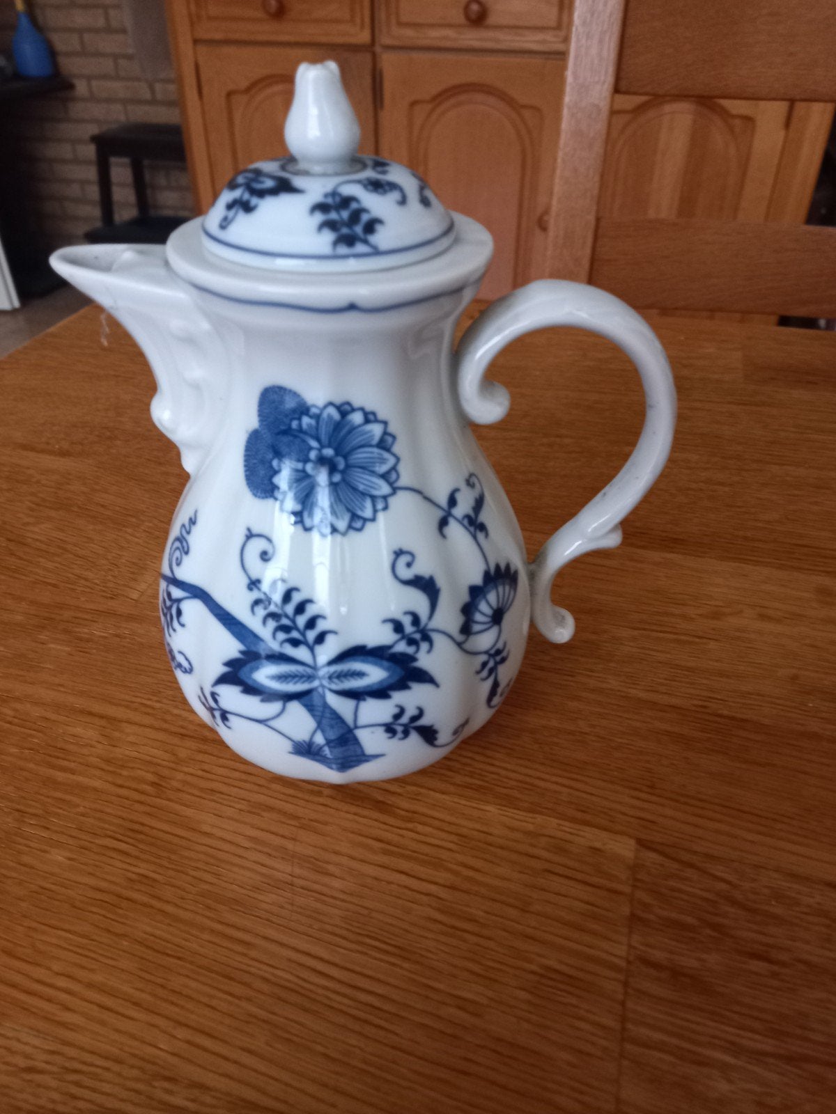 Vintage theepotje met blauw decor - Blue Danube stijl, Ophalen of Verzenden