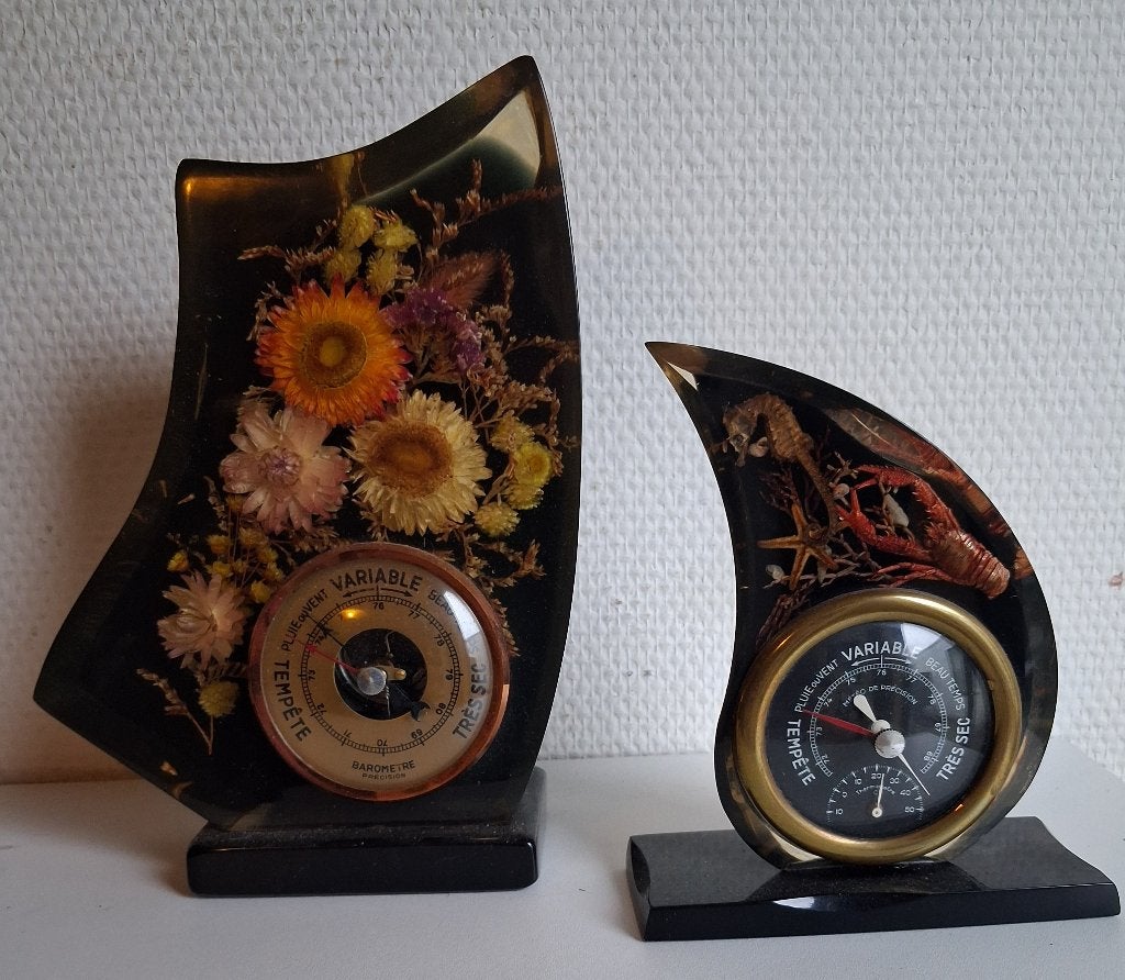 brocante doos retro barometer giethars 2 retro vintage, Ophalen, Gebruikt