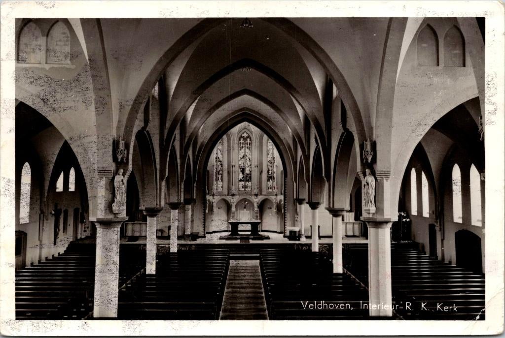 Veldhoven - Interieur R.K. Kerk, Verzenden, 1960 tot 1980, Gelopen, Noord-Brabant