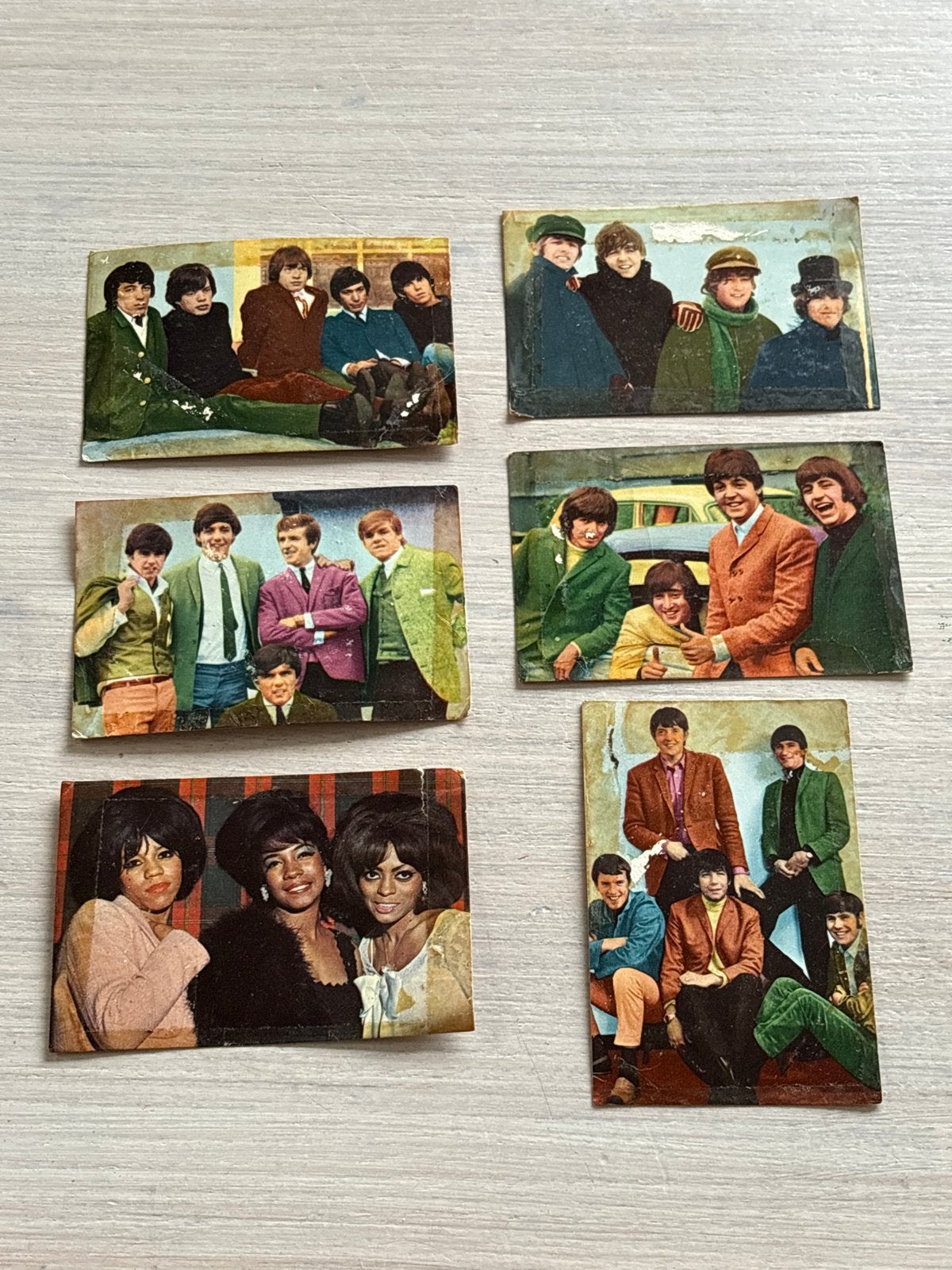 Vintage plaatjes The Beatles, The Rolling Stones, The Supre, Ophalen of Verzenden, Gebruikt, Foto of Kaart