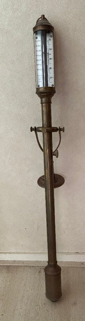 Replica scheepsbarometer met cardanische ophanging, Audio, Tv en Foto, Weerstations en Barometers, Ophalen, Gebruikt, Barometer