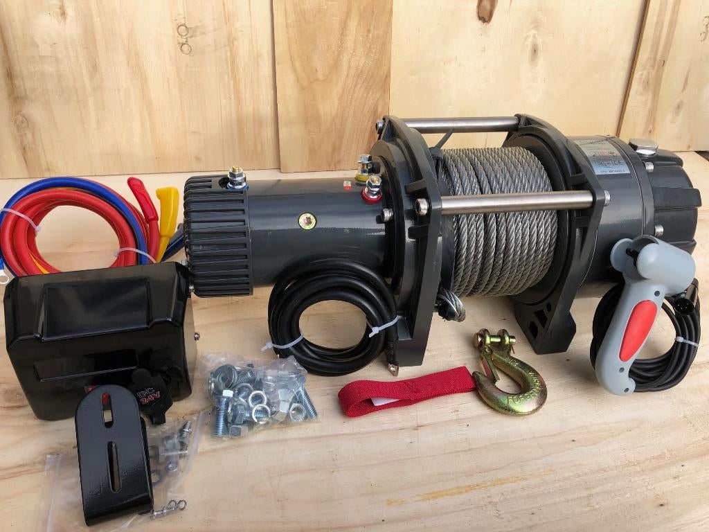 Hijslier 1200 kg 12V 18-25 mtr 8.1 mm kabel/touw draadloos, Ophalen of Verzenden, Nieuw