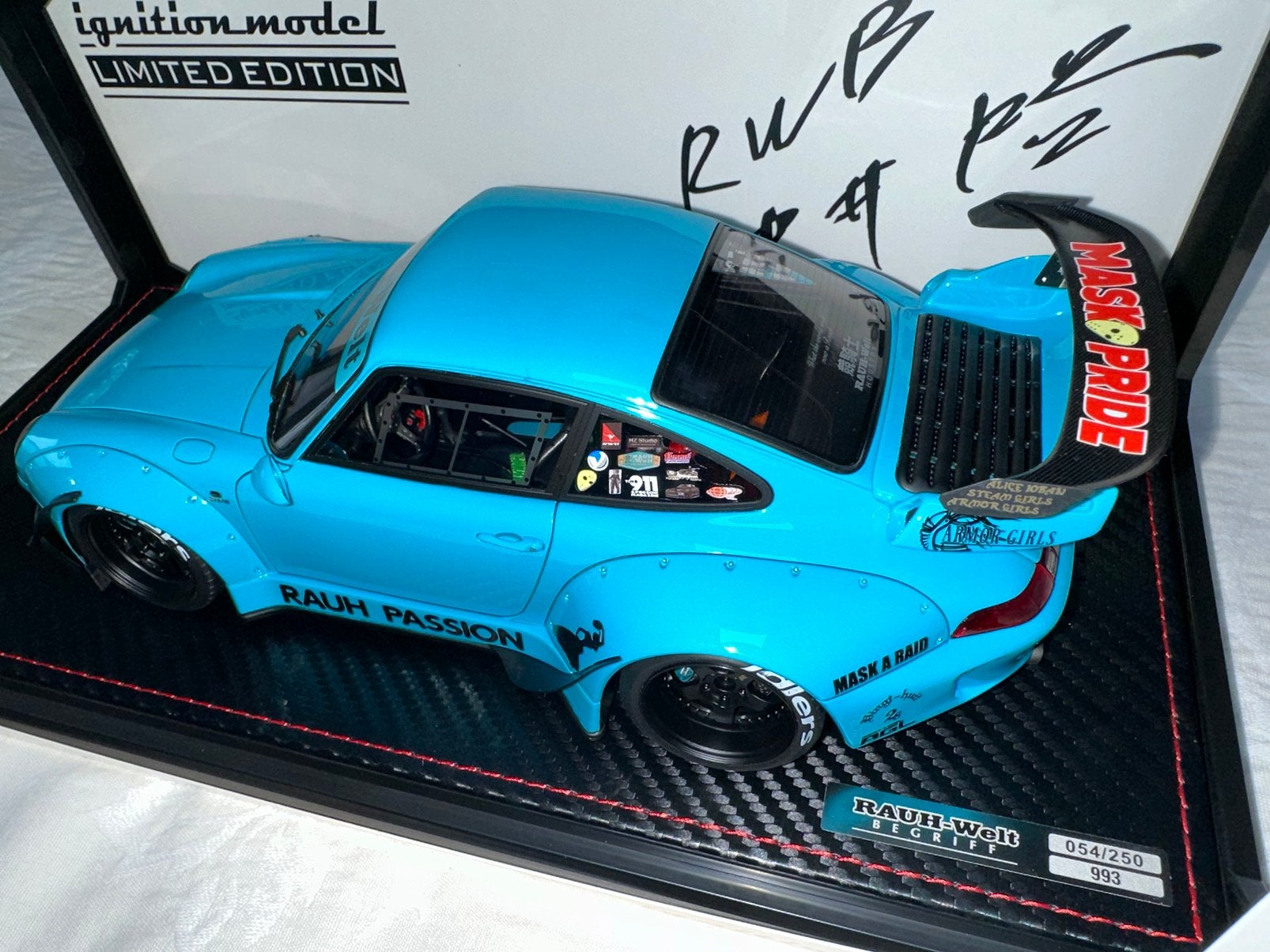 Ignition Model Porsche 993 RWB (Light Blue), Ophalen of Verzenden, Zo goed als nieuw, Overige merken