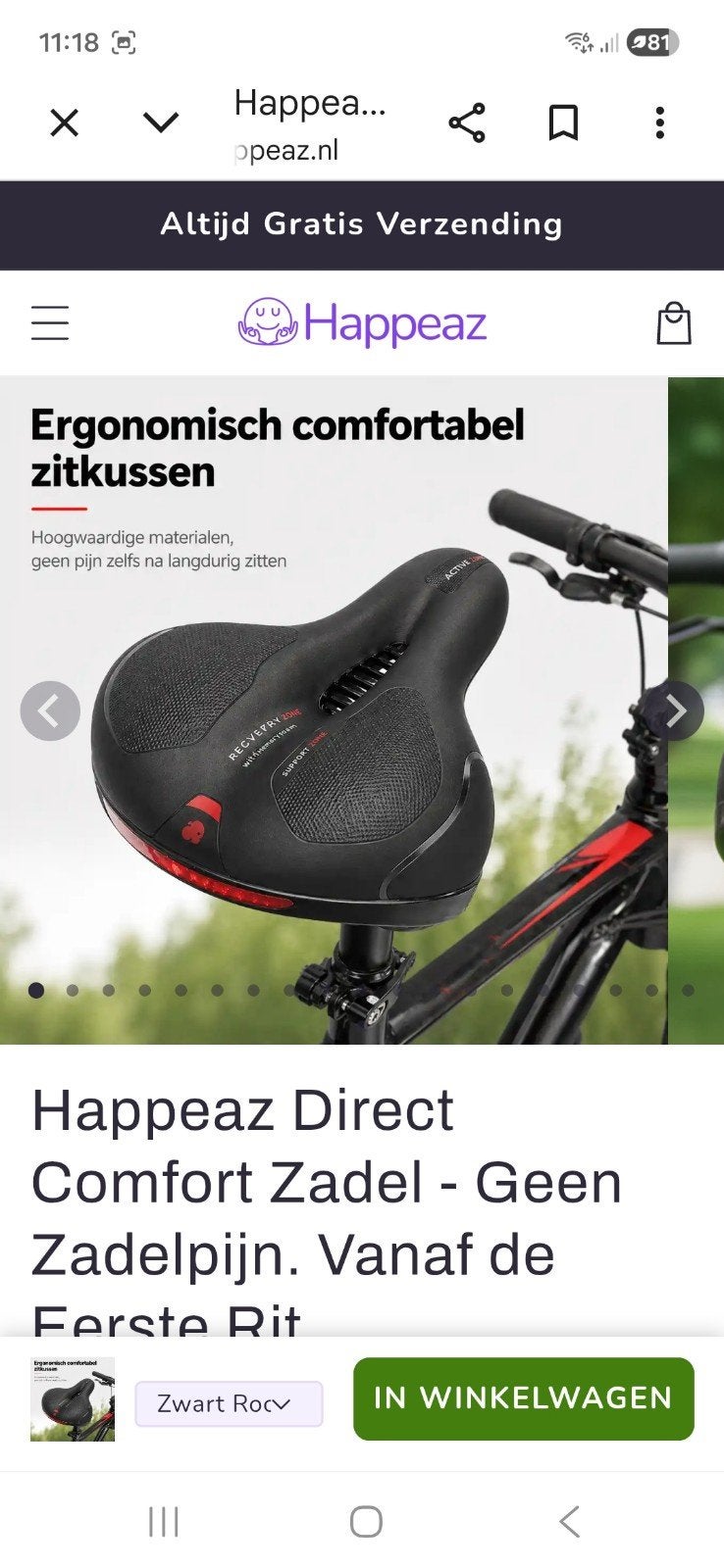 zadel voor de fiets, Fietsen en Brommers, Ophalen of Verzenden, Zadel