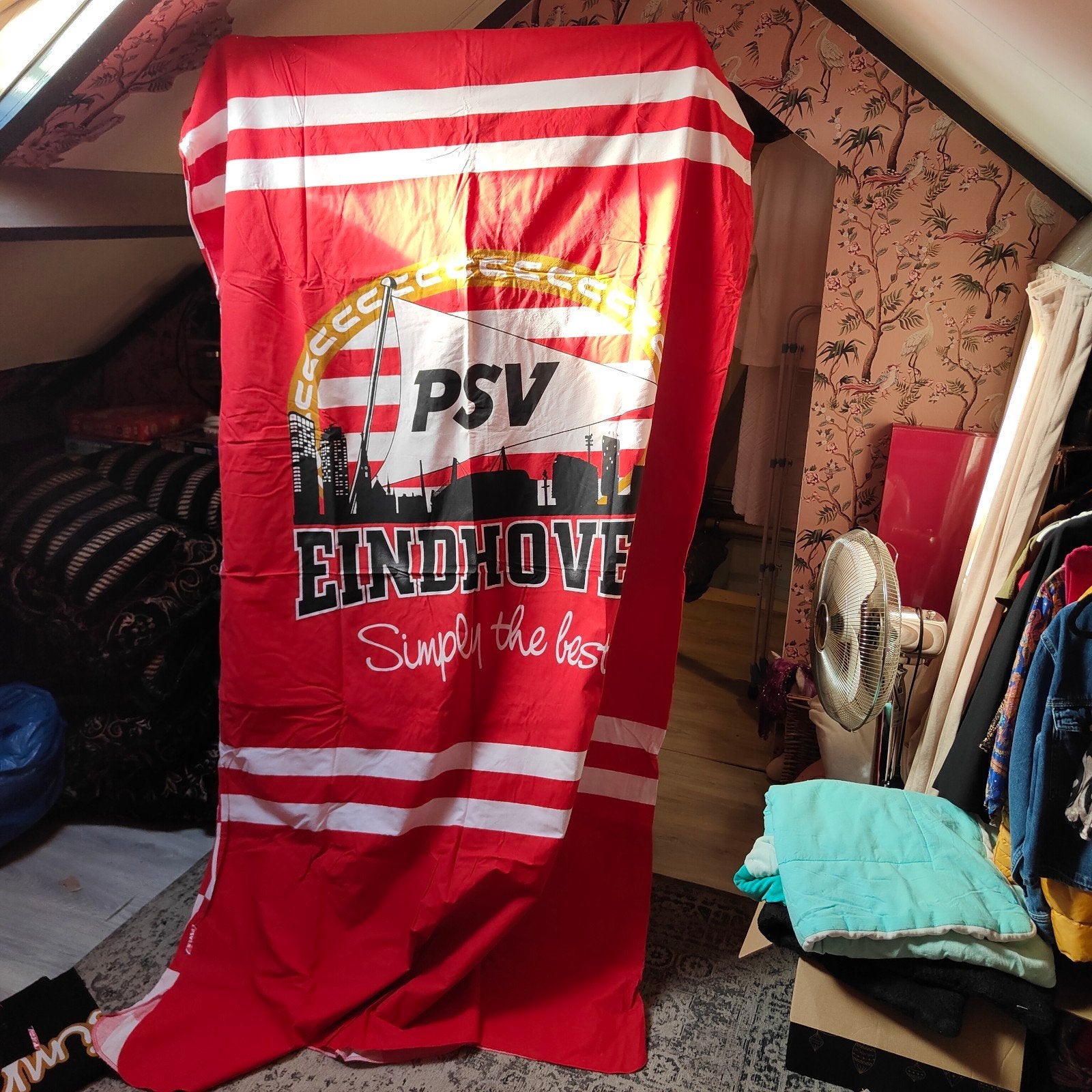 PSV Dekbedovertrek - Echte Eindhoven Fan Must-Have!, Ophalen, Gebruikt, Eenpersoons, Dekbedovertrek