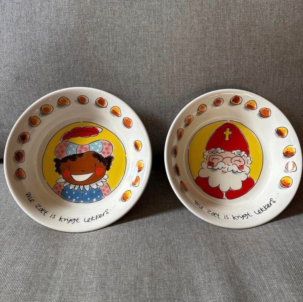 Blond Amsterdam Sinterklaas en Piet schaaltjes, Ophalen of Verzenden, Nieuw, Keramiek, Schaal of Schalen