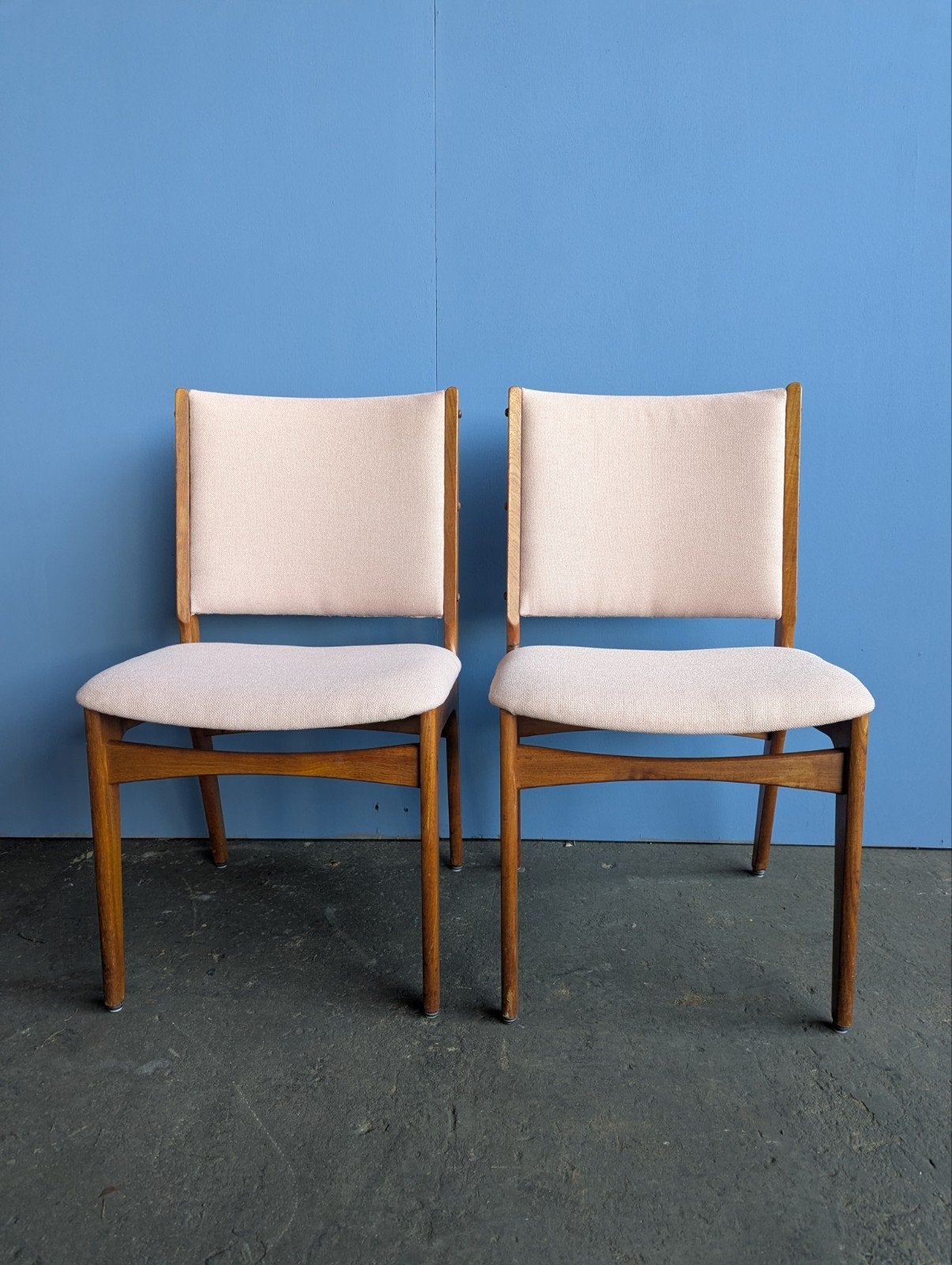 Vintage Deense teak eetstoelen Erik Buch 1960s, Gebruikt, Twee, Stof, Ophalen