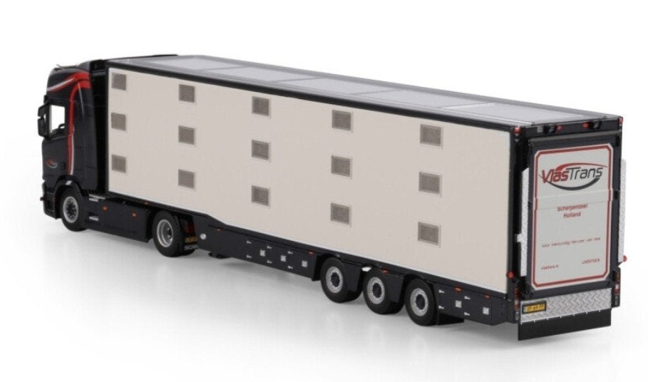 WSI SCANIA R HIGHLINE + DIEREN TRANSPORT TRAILER - VLASTRANS, Wsi, ., Nieuw, Ophalen of Verzenden