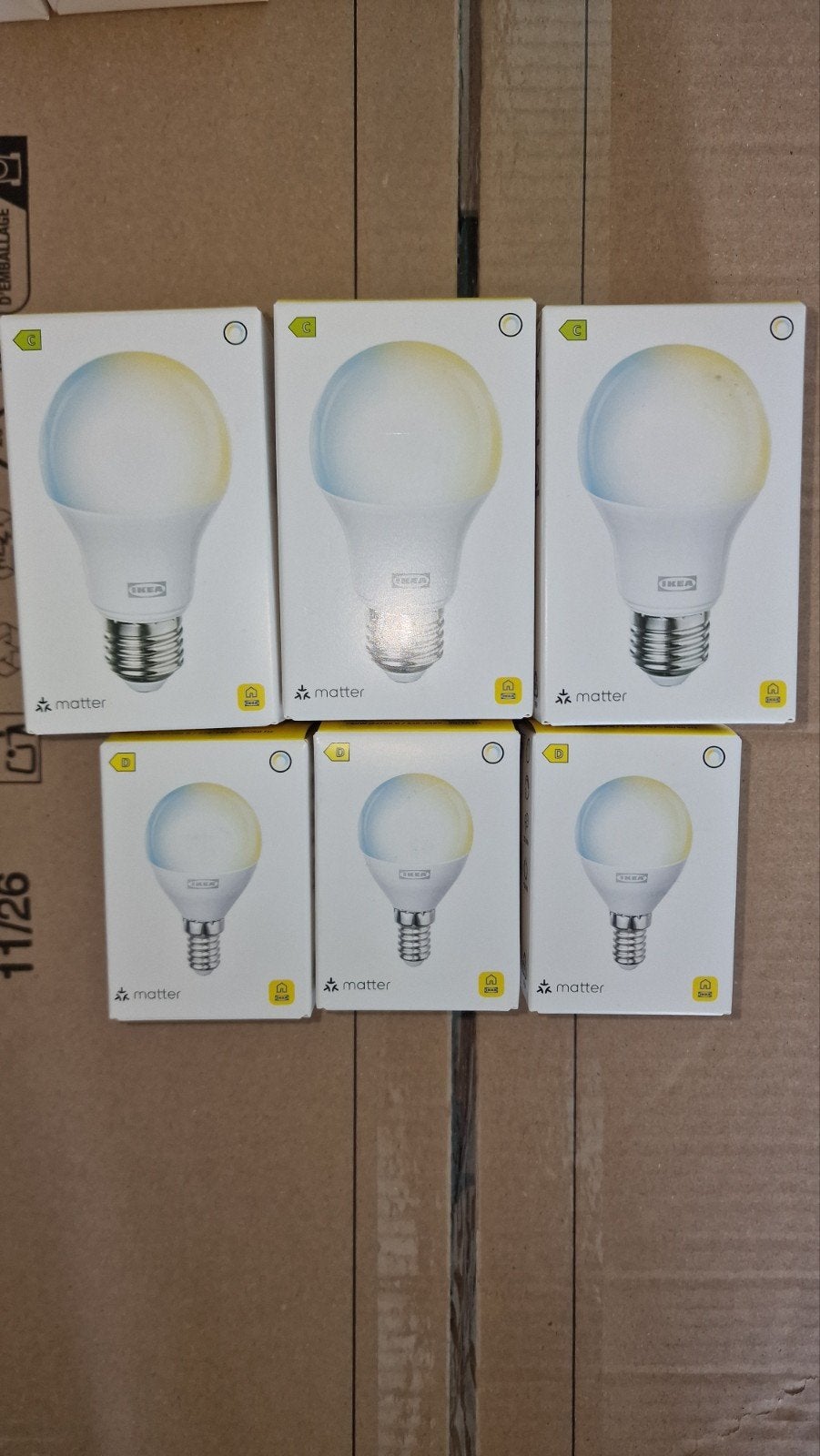 6 IKEA KAJPLATS smart lampen – 3 E27 1521 lm + 3 E14 806, Ophalen of Verzenden, Nieuw