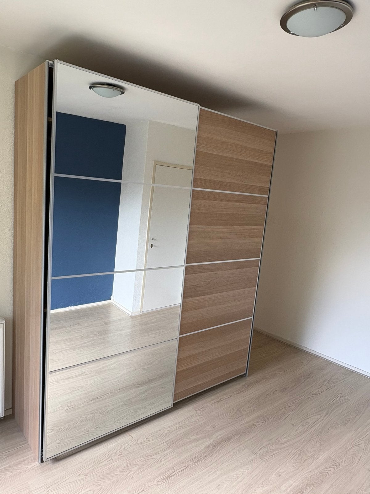 IKEA PAX kledingkast met spiegeldeur en lades — 236x202x67, Huis en Inrichting, Ophalen, 200 cm of meer, Scandinavian, 200 cm of meer