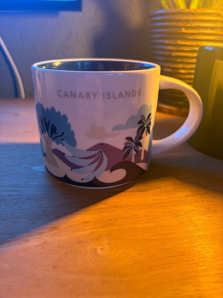 Starbucks mok Canary Islands, Ophalen of Verzenden, Zo goed als nieuw, Porselein, Kop en/of schotel
