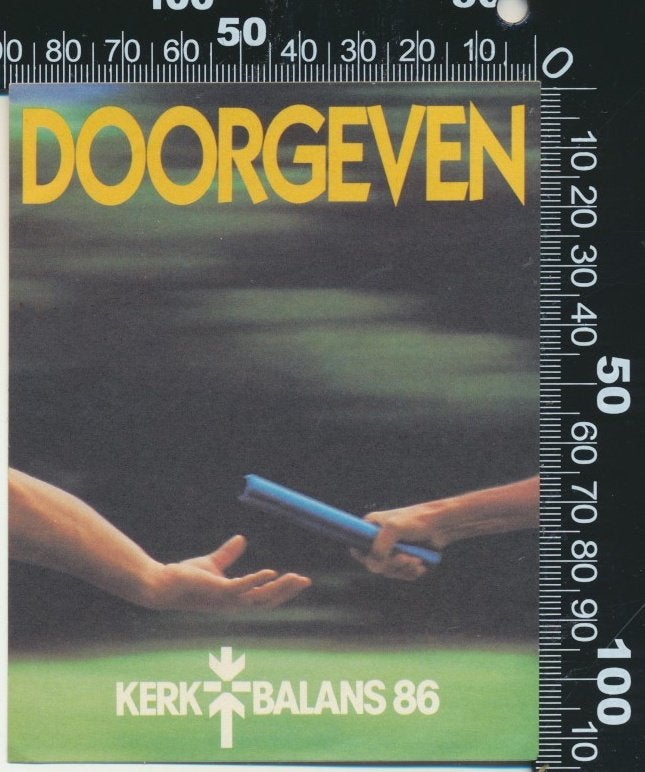 Sticker: Kerkbalans 1986 - Doorgeven, Verzenden, Zo goed als nieuw, Bedrijf of Vereniging